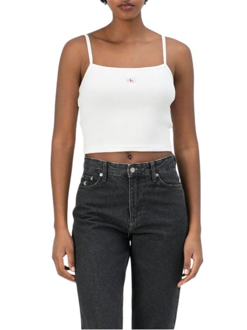 Canotta bianca in cotone Calvin Klein Jeans | LV047C908GYAA